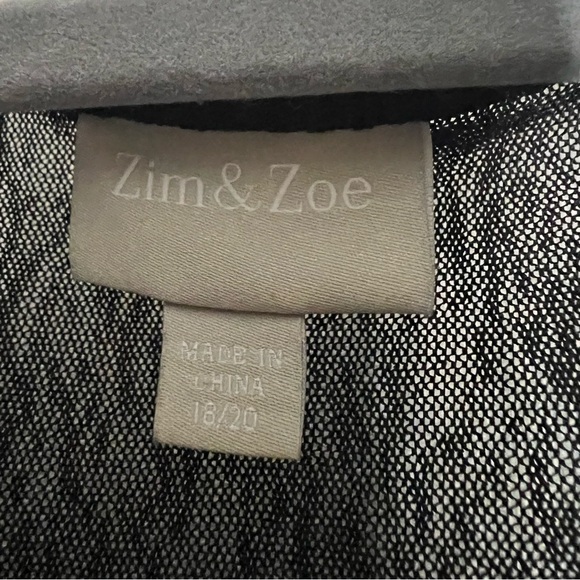 Zim & Zoe Black Sheer Ruffle Tiered High Low Dress 18 - Picture 3 of 9